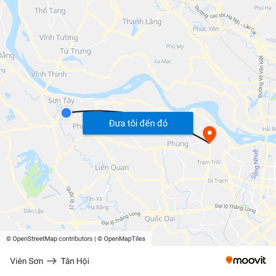 Viên Sơn to Tân Hội map