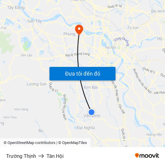 Trường Thịnh to Tân Hội map