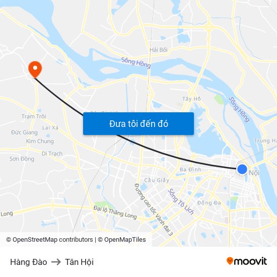 Hàng Đào to Tân Hội map