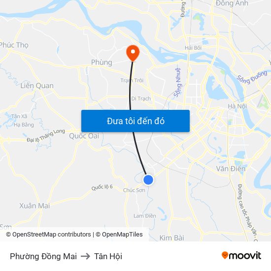 Phường Đồng Mai to Tân Hội map