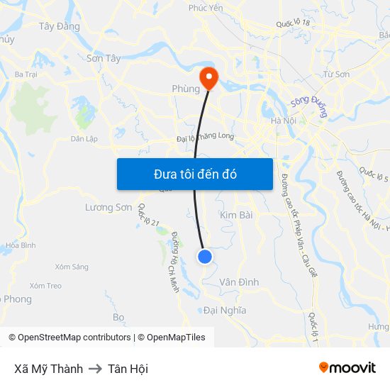 Xã Mỹ Thành to Tân Hội map