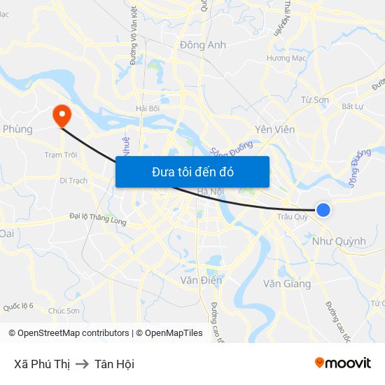 Xã Phú Thị to Tân Hội map