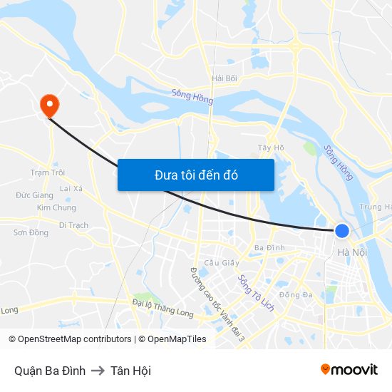 Quận Ba Đình to Tân Hội map