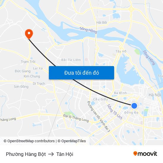 Phường Hàng Bột to Tân Hội map
