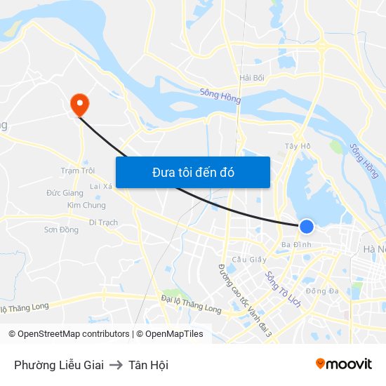 Phường Liễu Giai to Tân Hội map