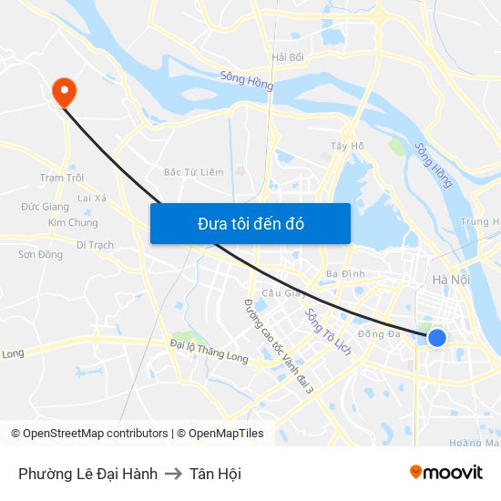 Phường Lê Đại Hành to Tân Hội map