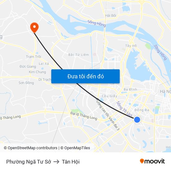 Phường Ngã Tư Sở to Tân Hội map