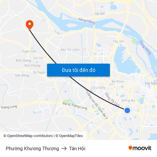 Phường Khương Thượng to Tân Hội map