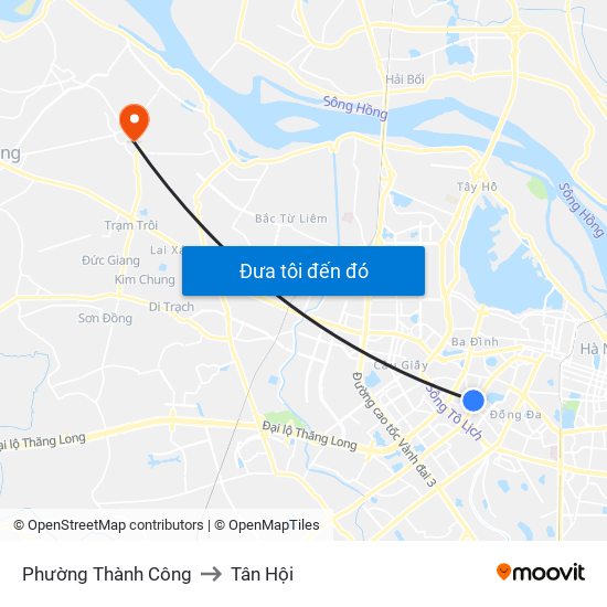 Phường Thành Công to Tân Hội map