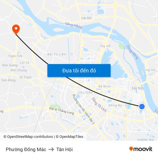 Phường Đống Mác to Tân Hội map