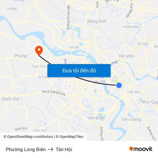 Phường Long Biên to Tân Hội map