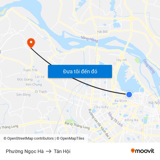 Phường Ngọc Hà to Tân Hội map
