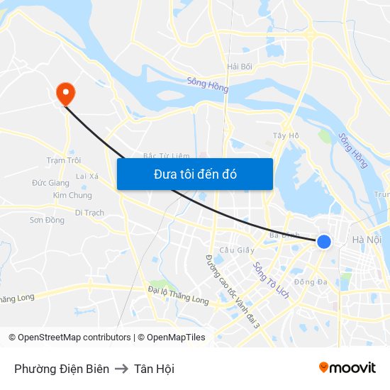 Phường Điện Biên to Tân Hội map