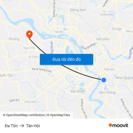 Đa Tốn to Tân Hội map