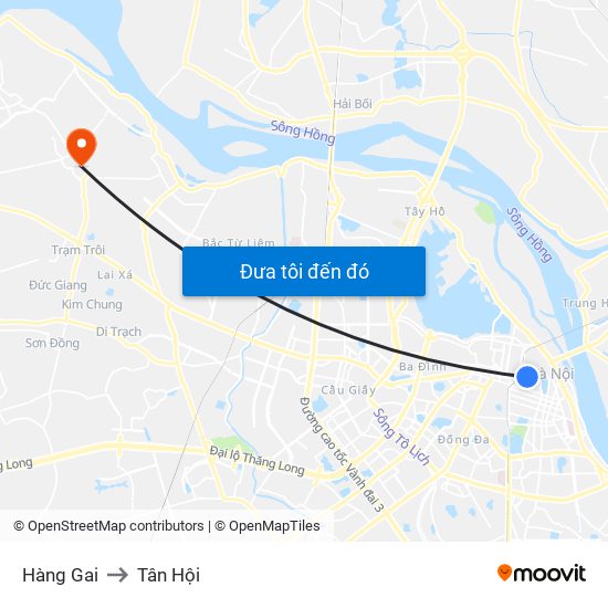 Hàng Gai to Tân Hội map