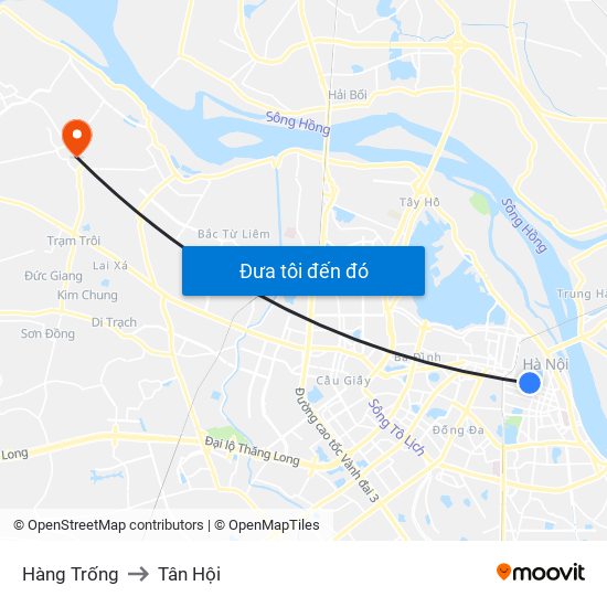 Hàng Trống to Tân Hội map