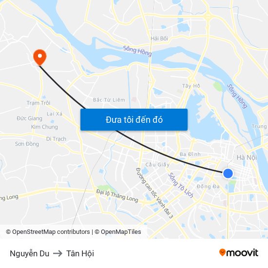 Nguyễn Du to Tân Hội map