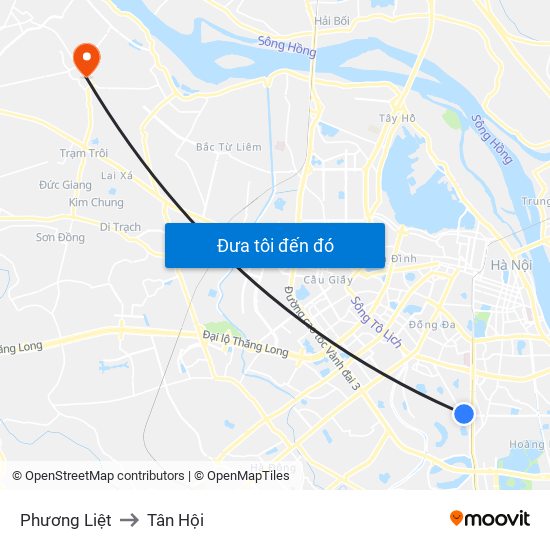 Phương Liệt to Tân Hội map