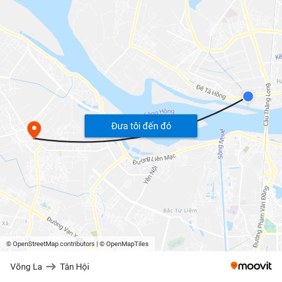 Võng La to Tân Hội map