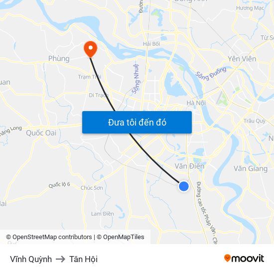 Vĩnh Quỳnh to Tân Hội map