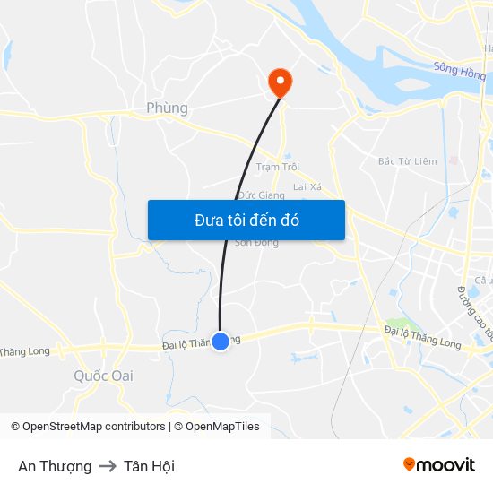 An Thượng to Tân Hội map