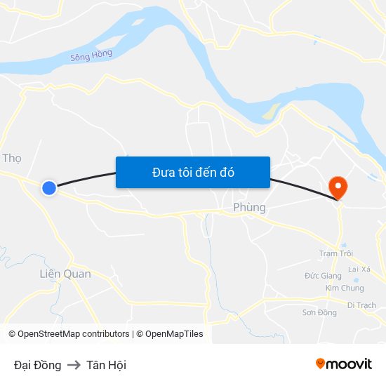 Đại Đồng to Tân Hội map