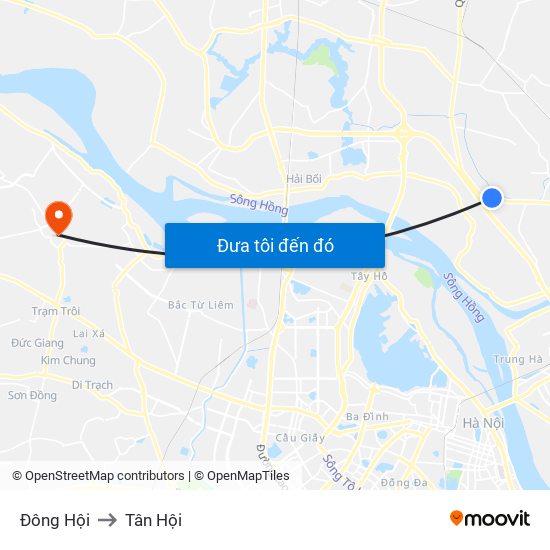 Đông Hội to Tân Hội map