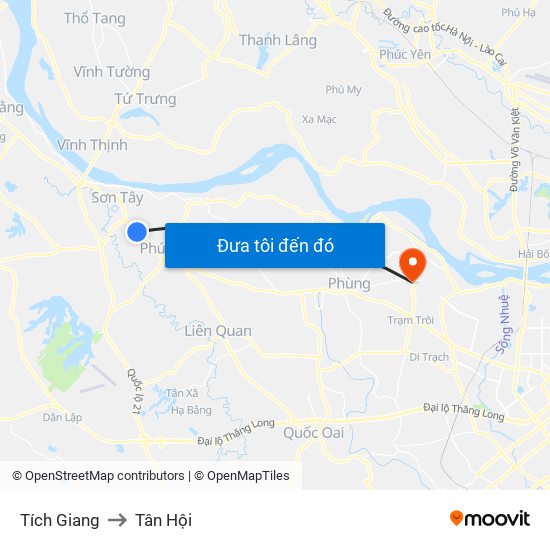 Tích Giang to Tân Hội map