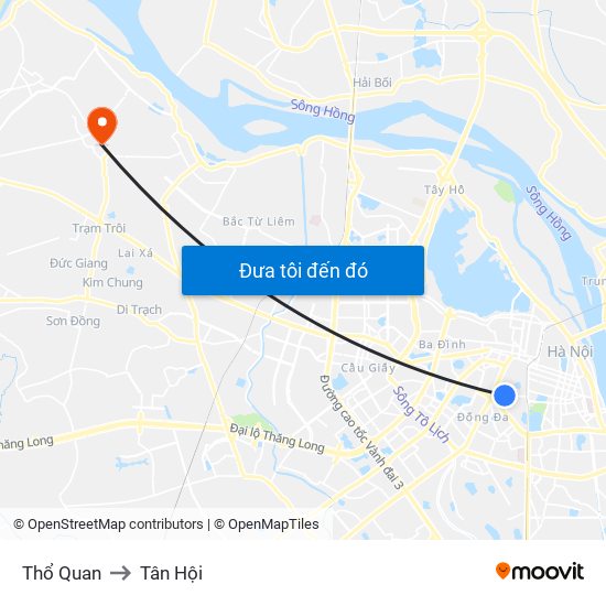 Thổ Quan to Tân Hội map