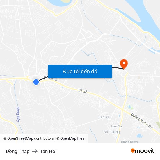 Đồng Tháp to Tân Hội map