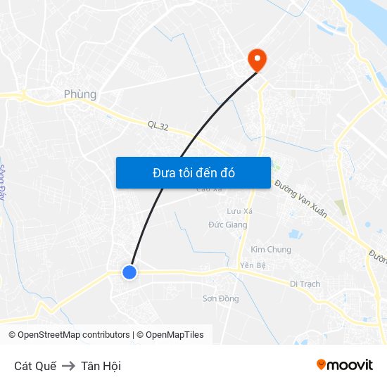 Cát Quế to Tân Hội map