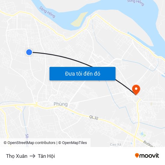 Thọ Xuân to Tân Hội map