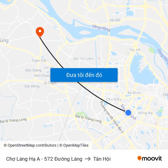 Chợ Láng Hạ A - 572 Đường Láng to Tân Hội map