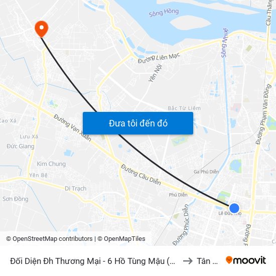 Đối Diện Đh Thương Mại - 6 Hồ Tùng Mậu (Cột Sau) to Tân Hội map