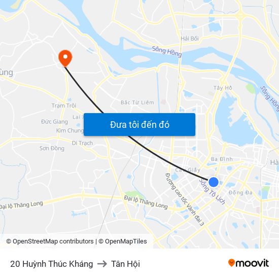 20 Huỳnh Thúc Kháng to Tân Hội map