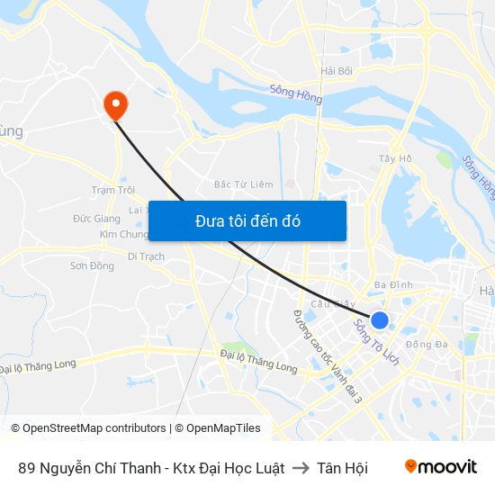 89 Nguyễn Chí Thanh - Ktx Đại Học Luật to Tân Hội map