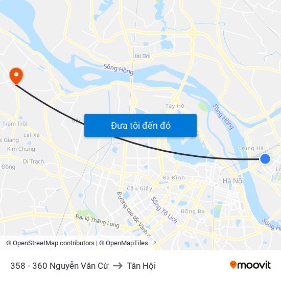358 - 360 Nguyễn Văn Cừ to Tân Hội map