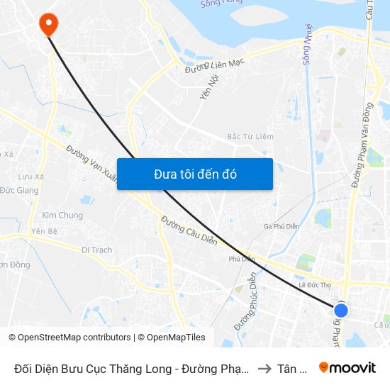 Đối Diện Bưu Cục Thăng Long - Đường Phạm Hùng to Tân Hội map