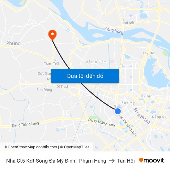 Nhà Ct5 Kđt Sông Đà Mỹ Đình - Phạm Hùng to Tân Hội map