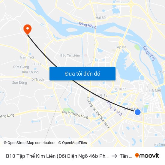 B10 Tập Thể Kim Liên (Đối Diện Ngõ 46b Phạm Ngọc Thạch) to Tân Hội map