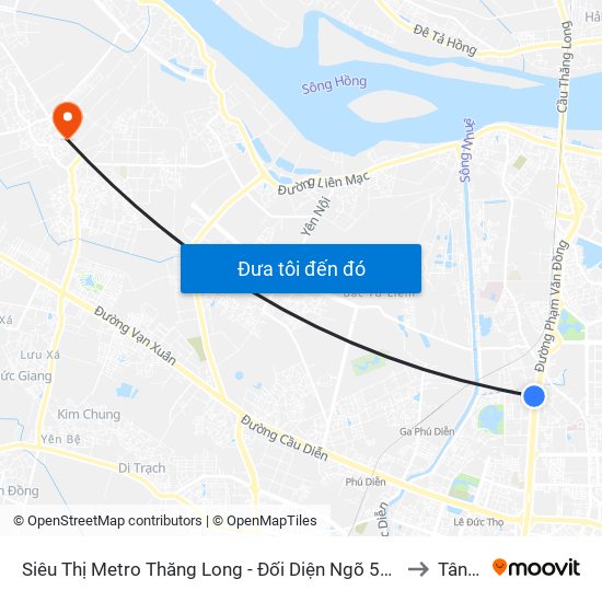 Siêu Thị Metro Thăng Long - Đối Diện Ngõ 599 Phạm Văn Đồng to Tân Hội map