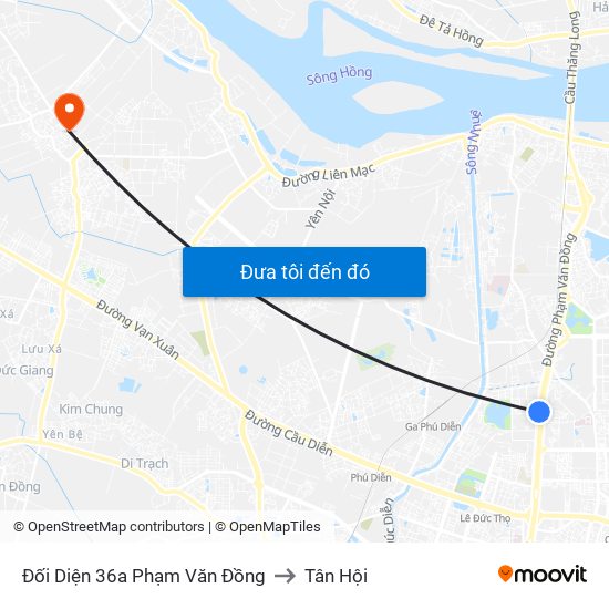 Đối Diện 36a Phạm Văn Đồng to Tân Hội map