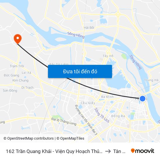 162 Trần Quang Khải - Viện Quy Hoạch Thủy Lợi to Tân Hội map