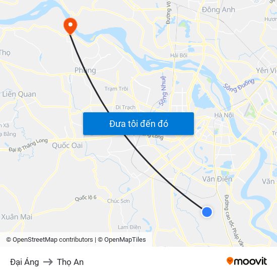 Đại Áng to Thọ An map