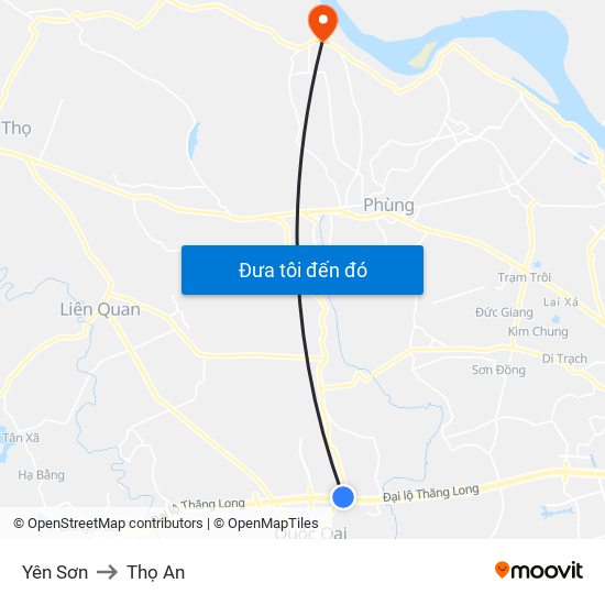 Yên Sơn to Thọ An map
