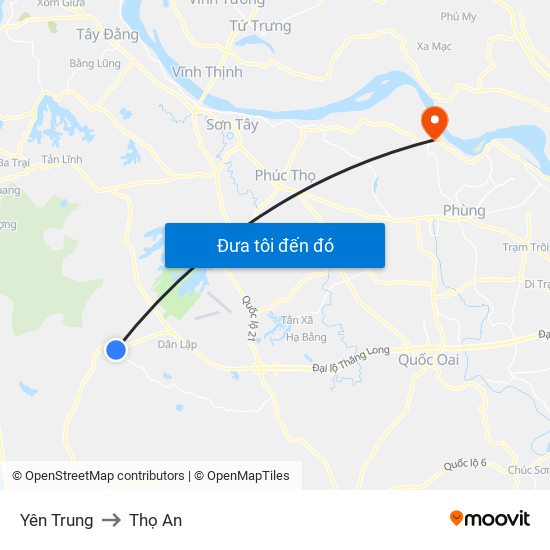 Yên Trung to Thọ An map