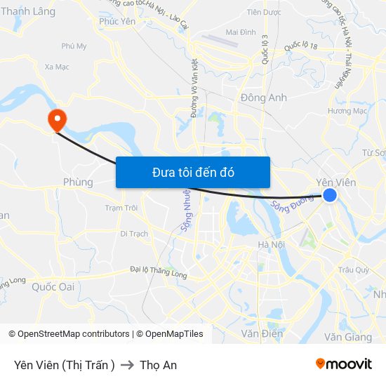 Yên Viên (Thị Trấn ) to Thọ An map