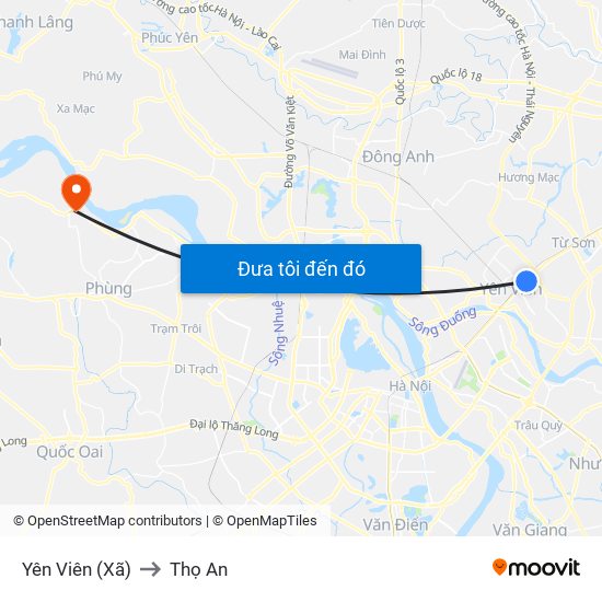 Yên Viên (Xã) to Thọ An map