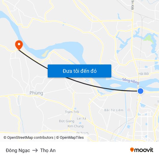 Đông Ngạc to Thọ An map
