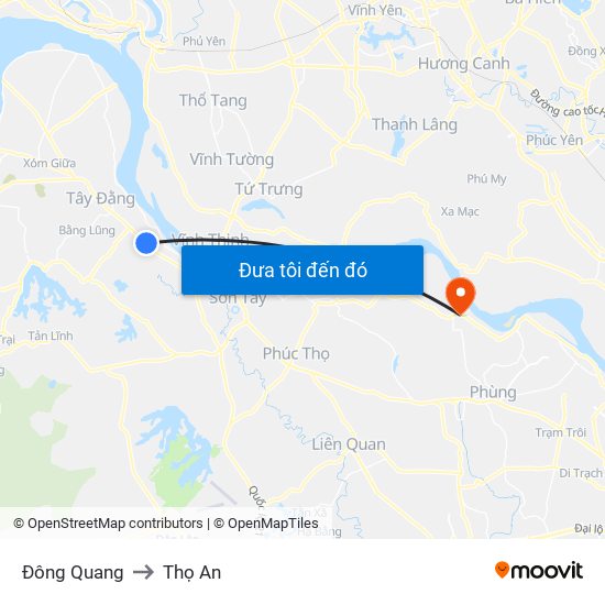 Đông Quang to Thọ An map